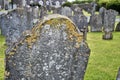 Gravestones at ancient graveyard Royalty Free Stock Photo